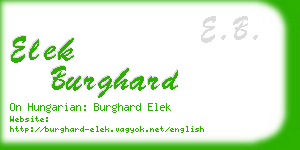 elek burghard business card